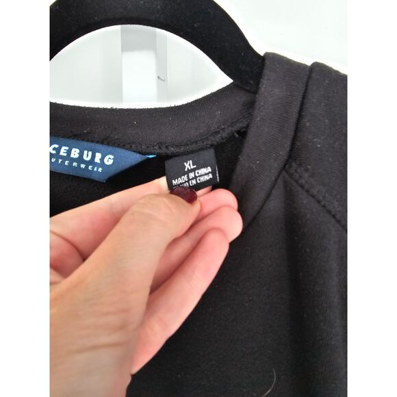 Iceburg Designs Womens Sz XL Crewneck Sweatshirt Solid Black - Picture 3 of 4